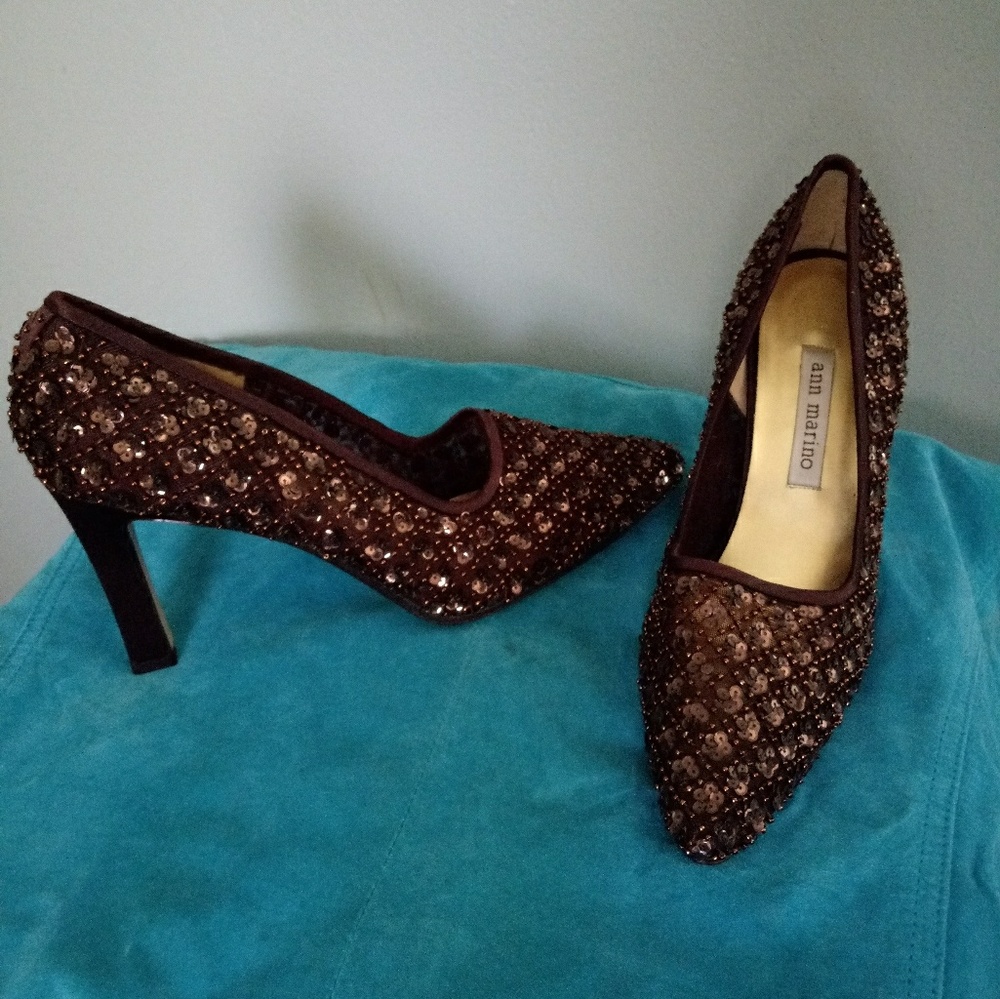 Ann Marino Sequin Pumps